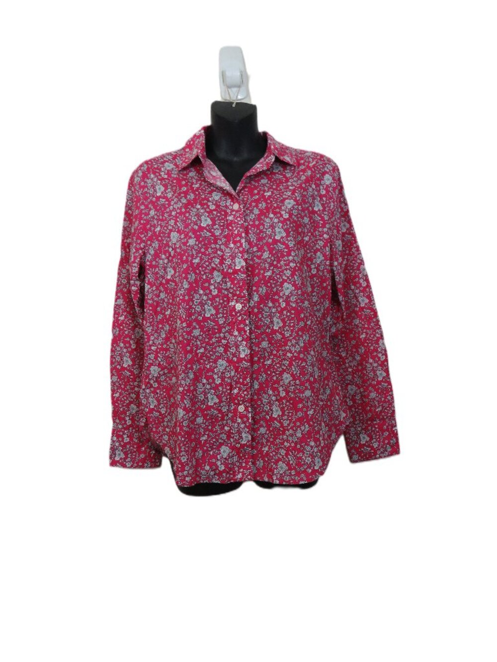 J Crew size 6 Liberty Fabric Pink Summer Blooms Print Button Down Long Sleeve